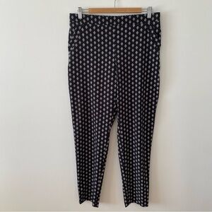 Reitmans black and white geometric pattern straight leg pant size 10 womens